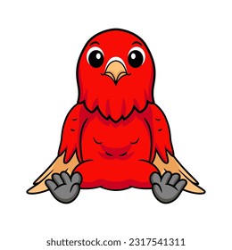 Cute red suffusion lovebird cartoon