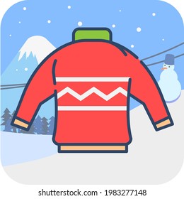 Cute red sweater illustration. Winter is coming