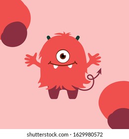 
Cute Red Tailed Germ Mascot Character