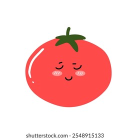 ilustração de design de personagem de tomate vermelho bonito