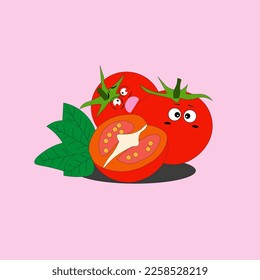 cute red tomato fruit illustration