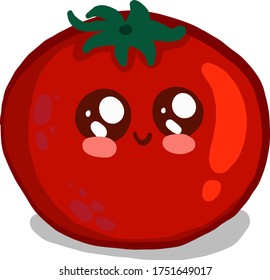 Cute red tomato , illustration, vector on white background