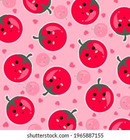 Cute red tomato pattern background image