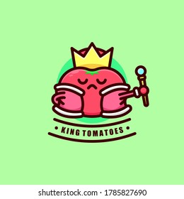 CUTE RED TOMATOES LOGO WEARING KING CROWN AND RED ROBE