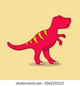 Cute red tyrannosaurus rex character