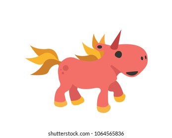 Cute red unicorn