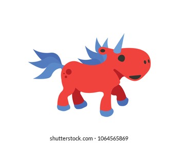 Cute red unicorn