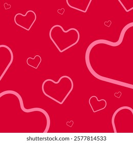 Cute Red Valentine Background, Love wallpaper, Romantic pattern Theme and Graphic design for Greeting card, Poster and Banner, Business use, Editable stock