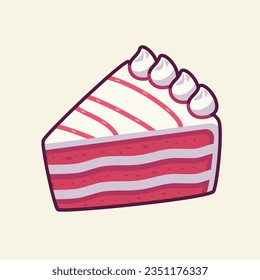 Vector de alimento de rebanada de terciopelo rojo lindo Ilustración