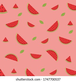 Cute red watermelon background and pattern