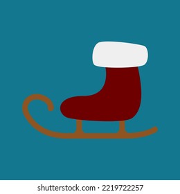 cute red and white skating shoe design illustration isolated on background