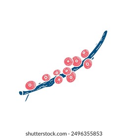 Cute red wild berry, hand drawing element, isolated, decor element 