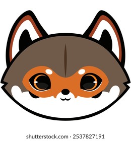  Cute Red Wolf with Red Brown Fur. It was drawn by vector. No AI. 