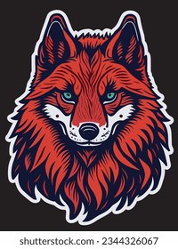 Cute red wolf. vector illustration for t shirt design, banner, poster, sticker