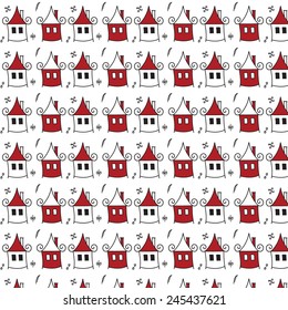  Cute red-and-white pattern of the elven houses