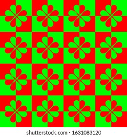 Cute red-green background pattern arranged by the heart