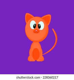 Cute redhead cartoon kitten