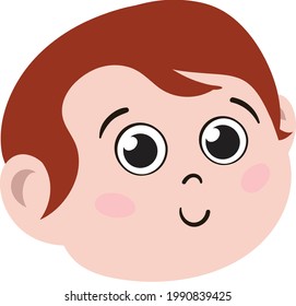 Cute Redhead kid Face. Cute and Adorable Boy Child with Red hair. Cute Face with Innocent Expressions looking Happy. Smiling Face. Happy Face.