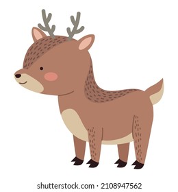 cute reindeer animal character icon