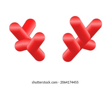 Cute reindeer antlers for christmas costume or photobooth. Vector 3d illustration.