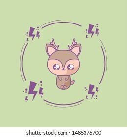 cute reindeer baby animal kawaii style