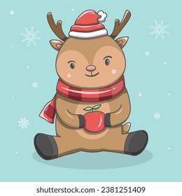 cute reindeer cartoon christmas decoration