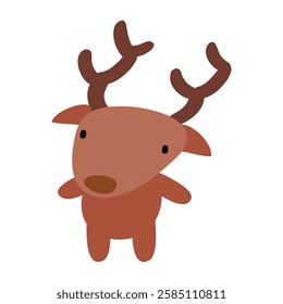 cute reindeer cartoon icon vector illustration design graphic flat style