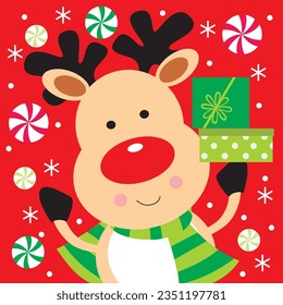 Cute Reindeer cartoon vector art