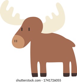Cute reindeer Cartoon, Vector illustration reindeer on a white background. Drawing for children