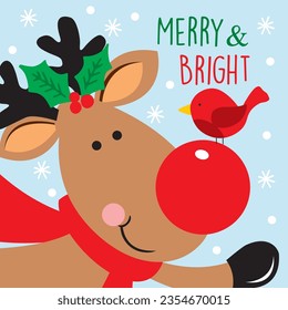 Cute Reindeer cartoon vector image