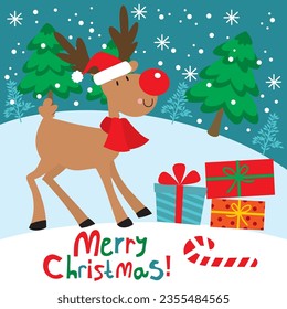 Cute Reindeer cartoon vector image