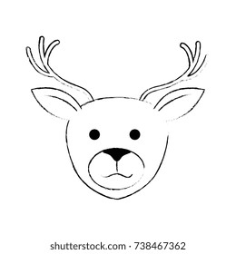 cute reindeer character icon