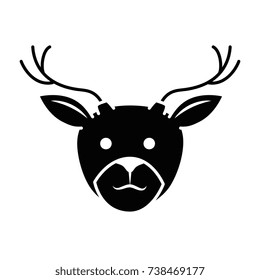 cute reindeer character icon