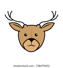 cute reindeer character icon