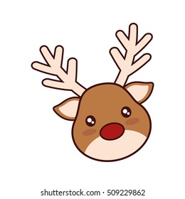 cute reindeer character icon vector illustration design