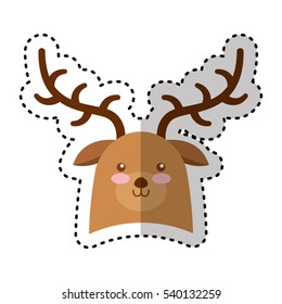 cute reindeer character icon vector illustration design