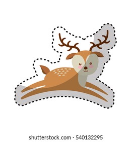 cute reindeer character icon vector illustration design