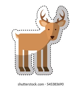 cute reindeer character icon vector illustration design