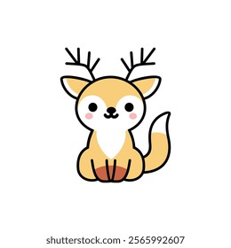 cute reindeer character vector illustration