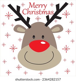Cute Reindeer For Christmas Card