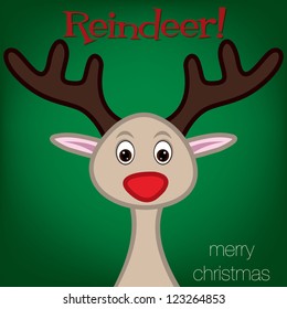 Cute Reindeer Christmas card in vector format.