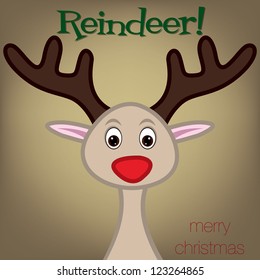 Cute Reindeer Christmas card in vector format.
