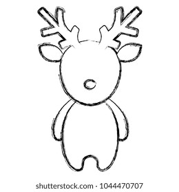 cute reindeer christmas character