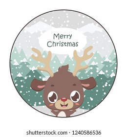 Cute reindeer Christmas greeting