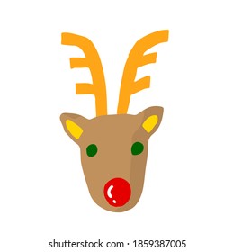 Cute reindeer Christmas illustration material