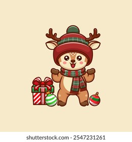 Cute Reindeer For Christmas, Merry Christmas