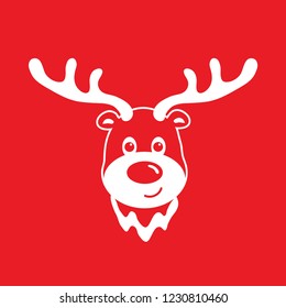 Cute Reindeer. Christmas Vector Illustration.