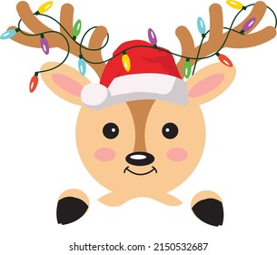 Cute Reindeer Christmas vector illustration