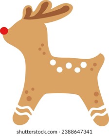 Cute Reindeer Cookie in Neutral Tones in a Simple Nordic Style