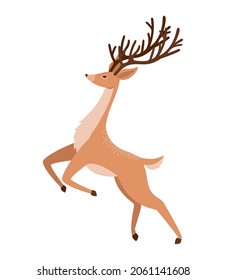 cute reindeer design over white